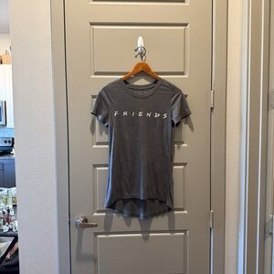 Friends TV Show Logo T Shirt Women's Small Gray Graphic Tee Warner Bros Hi Low